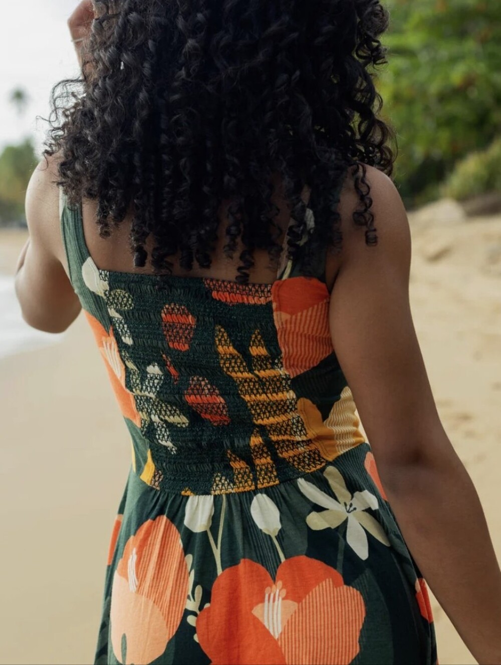 XXS/XS Happy Earth 100% Organic Cotton Sleeveless Lily Midi Dress|Paradise - Picture 4 of 13